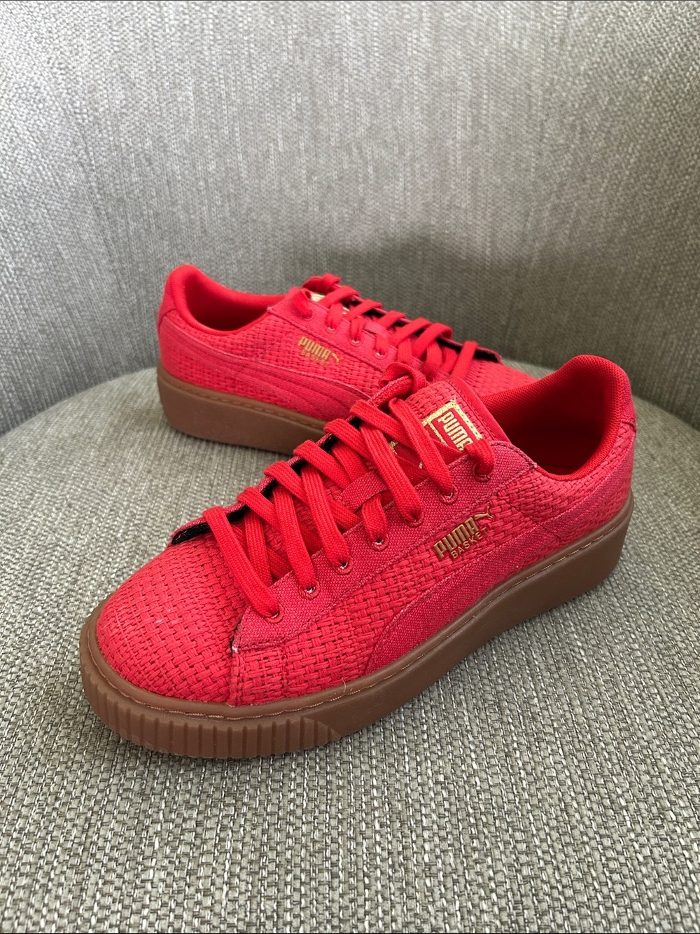 PUMA Basket Platform Woven Women's Sneakers